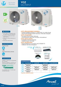 Climatiseur multisplit réversible technologie Inverter avec grand choix d’unités intérieures | YCZ