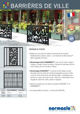 Barrière acier à motifs floraux pour aménagement urbain | Barrière Florilège