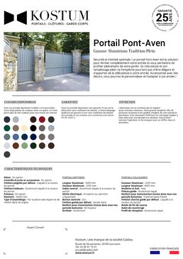 Portail battant ou coulissant aluminium gamme Tradition | PONT-AVEN