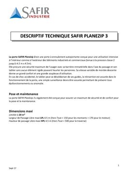 Porte souple à enroulement rapide pour sites industriels | SAFIR Planézip 