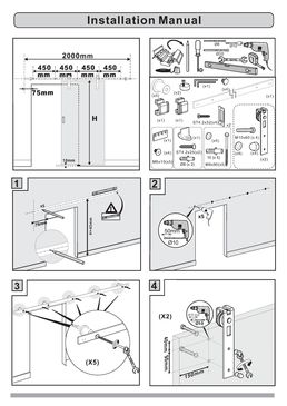 Ferrure de porte coulissante bois en acier trempé | Quadrat 2 - AC030113