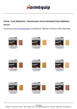 Lurie Alphacolor - Colorant pour vernis intumescent bois Alphaflam