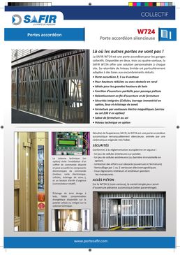 Portes accordéon automatiques avec ou sans ventilation barreaudée | SAFIR W724