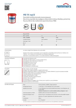 SYSTEME D'ETANCHEITE MULTIFONCTIONNELLE RAPIDE MONOCOMPOSANT | MB1K RAPID