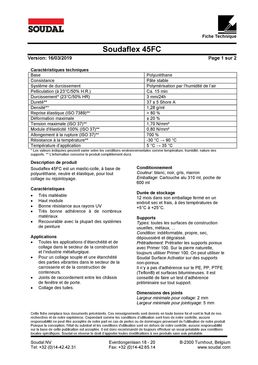 Mastic polyuréthane monocomposant cordon – Soudal | Soudaflex 45FC