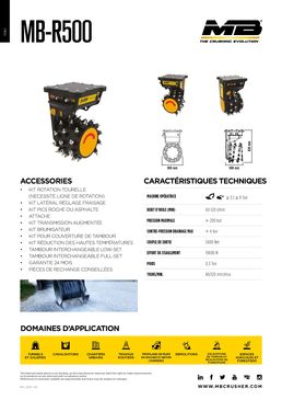 Fraise hydraulique pour pelles de 3.5 à 11 tonnes | MB-R500