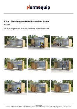 Abri multiusage vélos / motos - Bois & métal