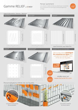 Bardage en relief, évolutif en tôle d'acier avec éléments connectables | Relief by Starck