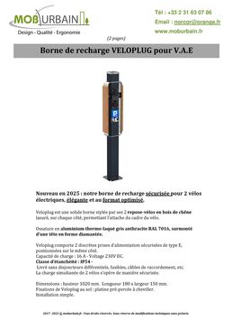 borne de recharge pour velos electriques ( VAE)