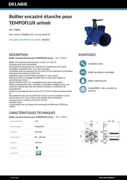 Boîtier encastré étanche pour TEMPOFLUX urinoir, kit 1/2 | Réf.778BOX