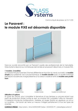 Le paravent module fixe | Glass Systems 