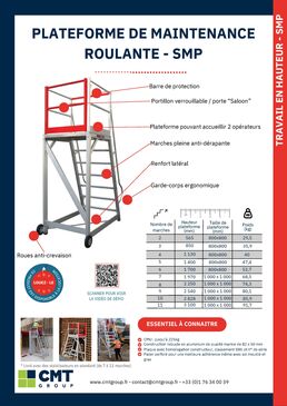 Plateforme en aluminium de travail roulante pour chantiers de construction | SMP