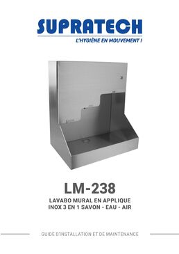 Lave-mains inox mural 3en1 automatique savon, eau et sèche-mains | LM-238