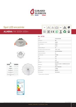 Spot encastré LED Ø 90 x 50 enc Ø 70 | Alhena EcoWatts 169128