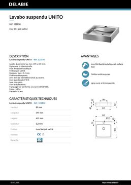 Lavabo suspendu UNITO | Réf.121830