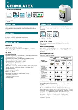 Résine d'adjuvantation pour mortiers | CERMILATEX