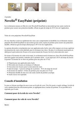 Toiles de verre prépeintes Novelio® EasyPaint