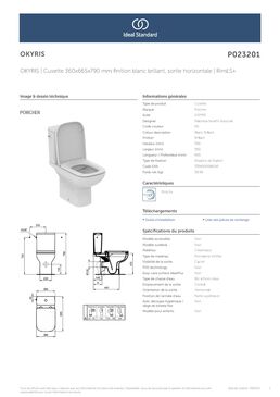 Pack WC sur pied avec abattant frein de chute | RimLS+ Okyris P023201