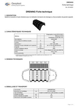 DRENING - tunnel d'épandage eaux usées (ANC) et pluviales