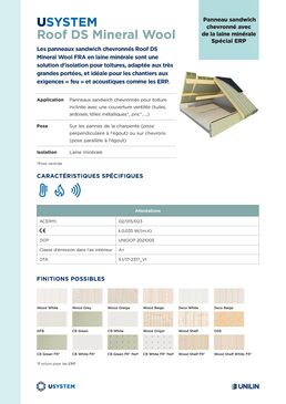 Panneau isolant chevronné pour toitures en pente ventilées | Usystem Roof DS Mineral Wool