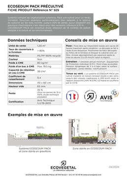 Bac précultivé pour toiture végétale | ECOSEDUM PACK 