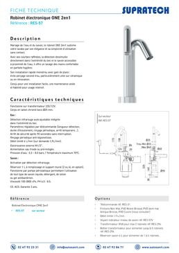 Robinet électronique ONE 2en1 eau et savon | RES-57