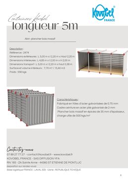 Abri de stockage démontable 5 m | KOVOBEL FRANCE