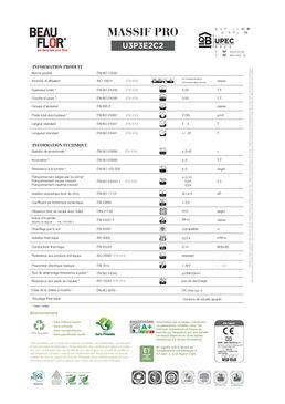 Revêtement de sol professionnel compact en vinyle | Massif Pro U3P3E2/3C2