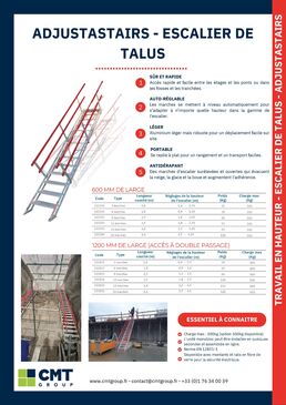 Escalier de talus en aluminium pour accès aux chantiers