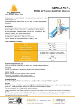 Mastic acrylique en dispersion aqueuse | VEDAFLEX ACRYL 