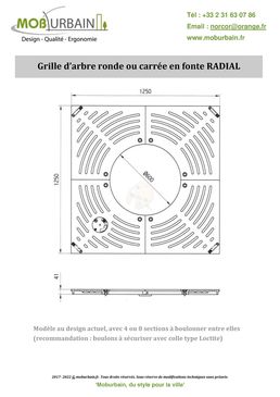 Grille d'arbre RADIAL et SOLEIL en fonte