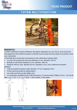 Totem multifonction vélos 