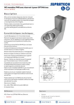 WC monobloc PMR rallongé inox OPTIMA | IN-101-H