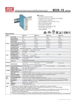 Alimentation AC-DC sur rail DIN Sortie 12Vdc à 0,84A avec boiter en plastique | MEANWELL MDR-10-12 