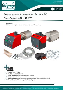 Kit Brûleur à granulés Pelltech PV 20 à 30 KW + Vis d´alimentation / Remplacement de brûleur fioul ou gaz