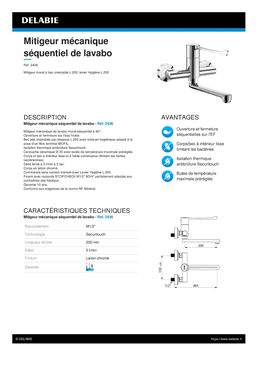 Mitigeur mécanique séquentiel de lavabo | Réf. 2436 / 2437 