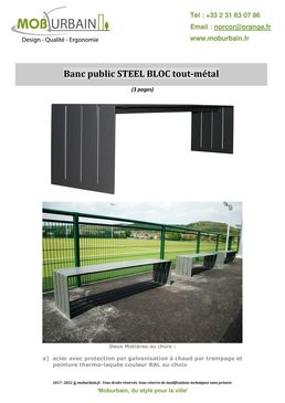 Banc tout-métal sans dossier | STEEL BLOC