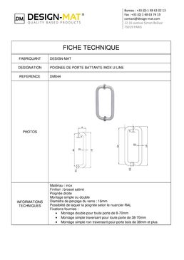 Poignée de porte battante | U-Line - DM044