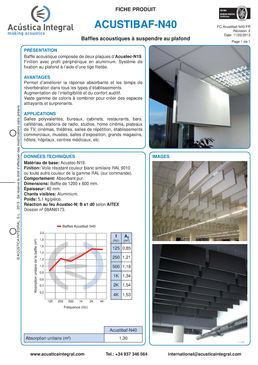 Baffle acoustique à suspendre au plafond | ACUSTIBAF-N40