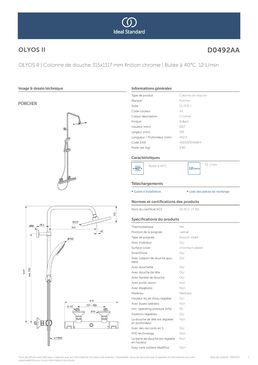 Colonne de douche thermostatique C2 | Olyos D0492AA