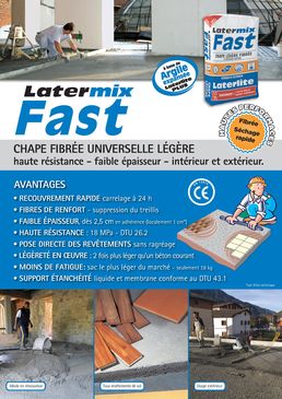 Chape légère fibrée haute résistance à séchage rapide | Latermix Fast