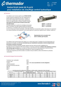 Radiateur Gain de place Space Saver