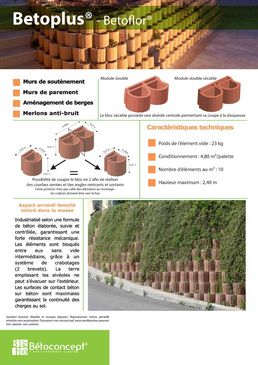 Bloc végétalisable permettant d'épouser la forme du terrain | Bétoplus