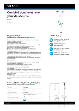 Douche et lave-yeux de sécurité combinés | Réf. 9203 