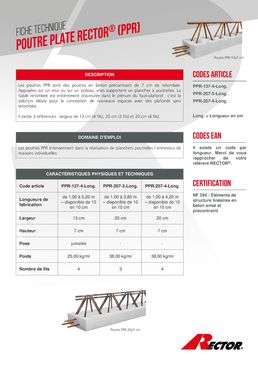 Poutre Plate Rector pour réalisation de plafonds | Poutre PPR