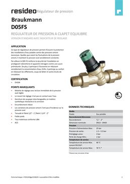 Régulateur de pression à clapet équilibré | D05FS