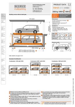 Parkings semi-automatiques pour stockage de 3 à 29 véhicules adjacents et superposés | T 6100/ 6200/ 6300