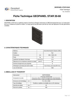 GEOPANEL STAR - Coffrage en polymère ABS réutilisable et réglable pour poteaux rectangulaires