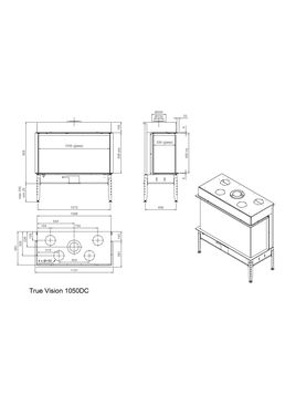 Cheminée à gaz double coin | True Vision 1050DC MDesign