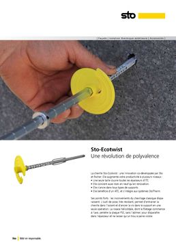 Cheville de fixation invisible et universelle pour ITE | Sto-Ecotwist